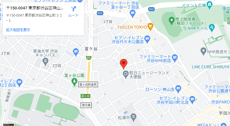 デヴィ夫人 事務所所在地　Googlemap